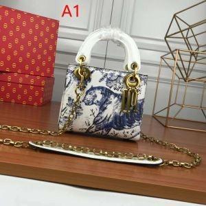 Người mẫu nổi bật Mini Lady Dior Toile de Jouy Bag Dior Ladies Shoulder Túi 2 Lựa chọn màu M0505OSNH_M37E