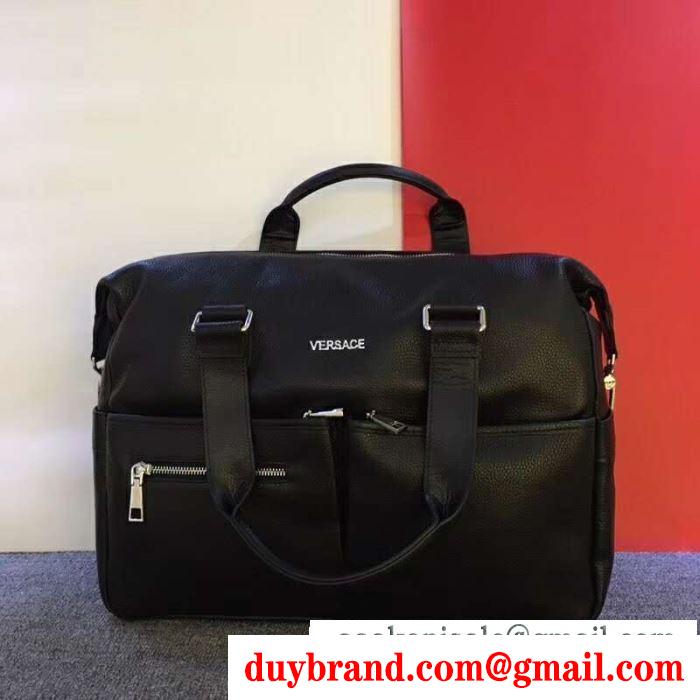 高い人気を集まったファッションコレクション新品 versace ヴェルサーチ バッグ メンズ トートバッグ 大容量 ブラック 日常 コピー