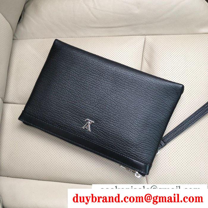 春夏で一番注目されたモデル ルイ ヴィトン 通販 コピー louis vuitton メンズ クラッチバッグ 日常 激安 ブラック レザー