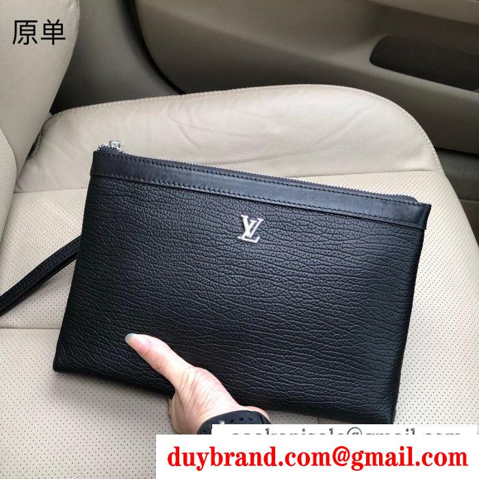 春夏で一番注目されたモデル ルイ ヴィトン 通販 コピー louis vuitton メンズ クラッチバッグ 日常 激安 ブラック レザー