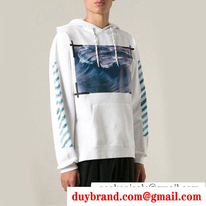ジャケット パーカ セーター コート   2019春夏の爽やかトレンド  Off-White オフホワイト  トップスからチラ見える安心