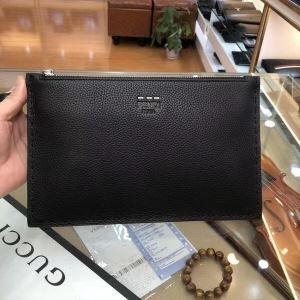 Bộ sưu tập phổ biến có thể được sử dụng mỗi ngày Fendi Fendi Bag Túi ly hợp Men Logo Da đen hàng ngày