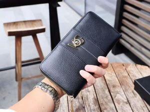 Versace nam Zip Long Wallet 2019SS Thời trang Mới Versace Đen Công suất lớn Công suất lớn đảm bảo giá thấp nhất