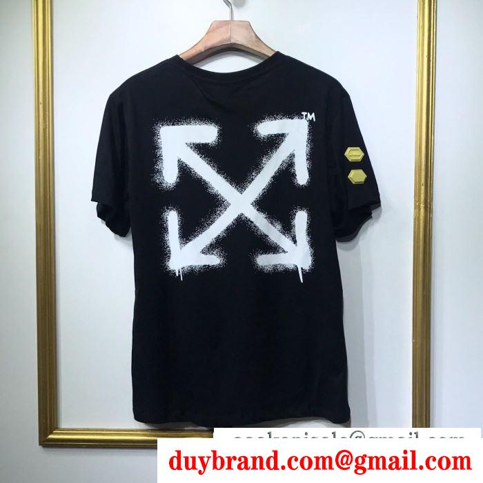 Off-White オフホワイト きれいめな印象で着こなし 半袖tシャツ 2019ss先どりトレンド