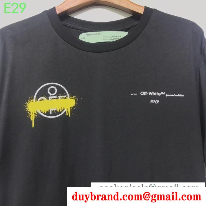 Off-White オフホワイト きれいめな印象で着こなし 半袖tシャツ 2019ss先どりトレンド