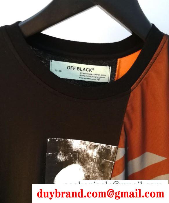 2019春夏トレンドmàu sắc  半袖Tシャツ   Off-White オフホワイト  スタイルアップ見えなシンプル