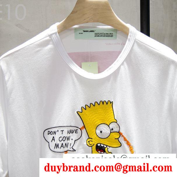 2019春夏流行する  Off-White オフホワイト  リラックスした雰囲気に  半袖Tシャツ  ファッションに新しい色
