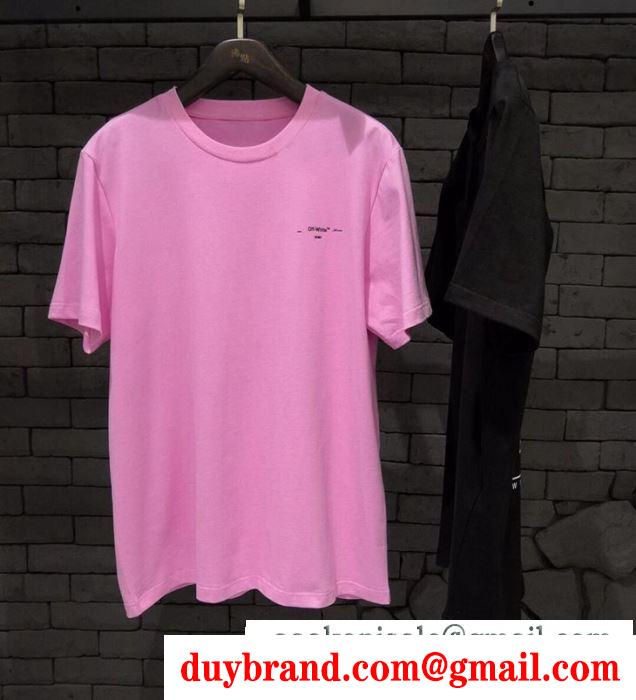 注目ブランドスタイル良く見せ  Off-White オフホワイト  半袖Tシャツ  2019夏もゆったり着こなし