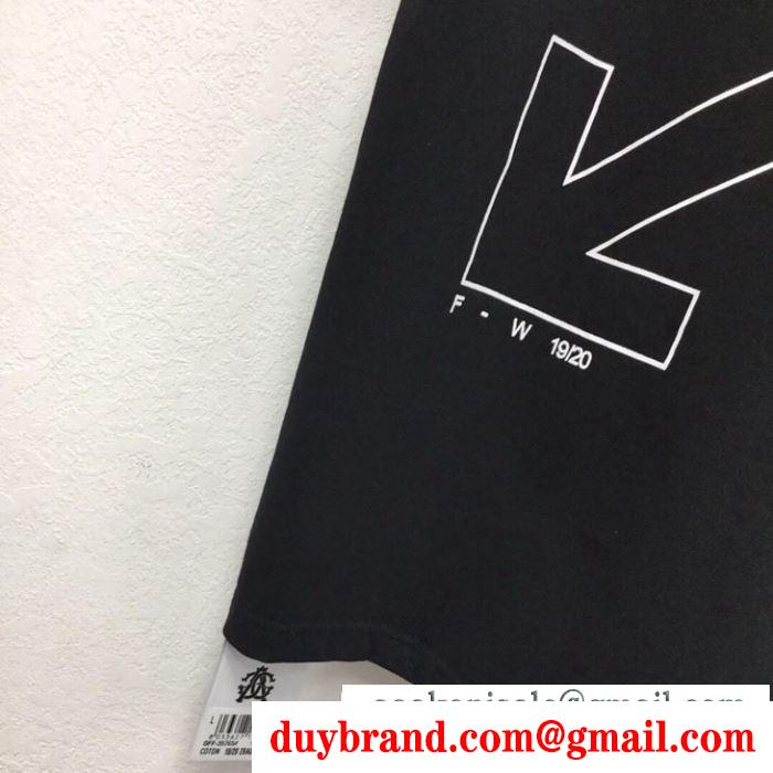 注目ブランドスタイル良く見せ  Off-White オフホワイト  半袖Tシャツ  2019夏もゆったり着こなし