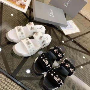 Dior Dior Dior Sandal Ladies Xin lỗi vì chắc chắn thời trang trắng đen mới giá thấp nhất