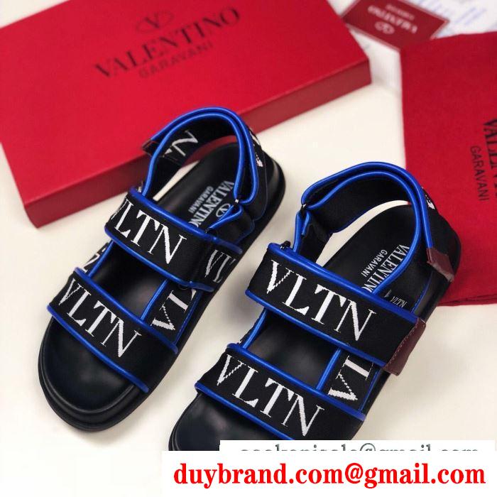 ヴァレンティノ サンダル レディース 今季で一番入手困難の限定アイテム コピー valentino vltn ブルー ブラック 最低価格