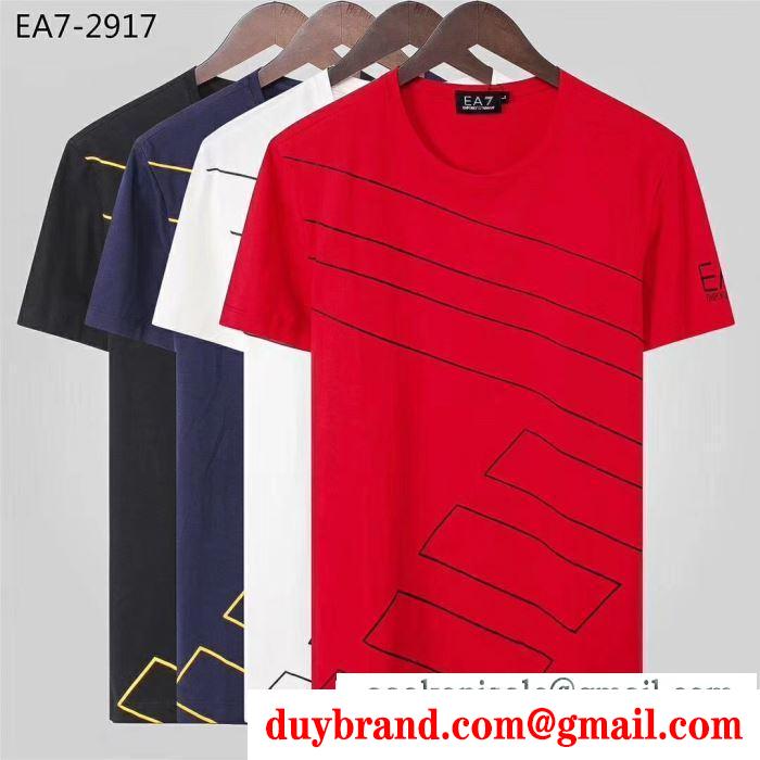 今年らしい着こなし  アルマーニ ARMANI  2019SS新ブーム  半袖Tシャツ キレイ色チェック春夏