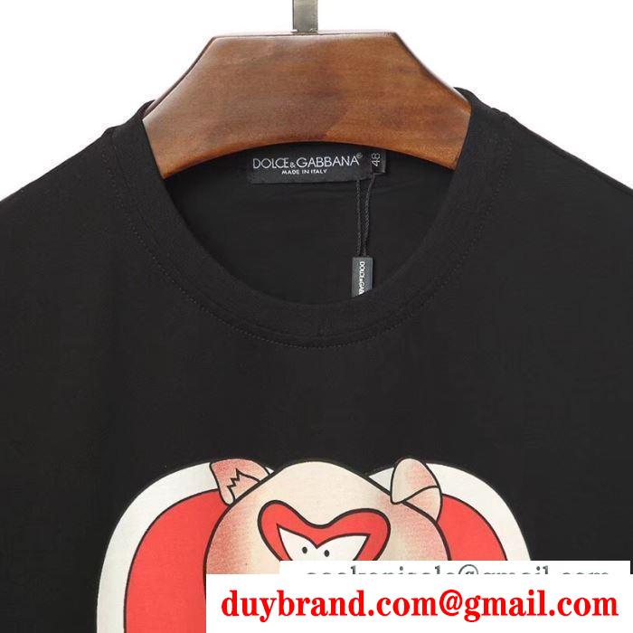 ドルチェ＆ガッバーナ DOLCE & GABBANA  2019SSトレンドのチェック  お目立ち度の高い新品  半袖Tシャツ