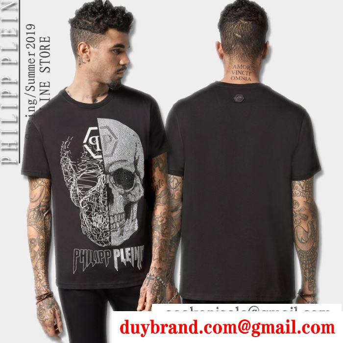 半袖Tシャツ 大人のため上品  フィリッププレイン PHILIPP PLEIN  2019年トレンド情報  抜群なブランドプリント