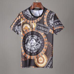 Mặc Versace Versa 2019SS mới Boom Short Sleeve T -Shirt đẹp màu sắc đầy màu sắc Kiểm tra Spring / Summer_ Versace Versa