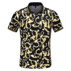 Mặc Versace Versa 2019SS mới Boom Short Sleeve T -Shirt đẹp màu sắc đầy màu sắc Kiểm tra Spring / Summer_ Versace Versa
