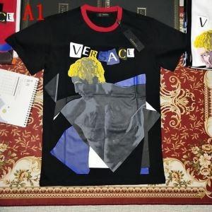 Versace Versa Sleeve T -shirt Tops 2019SS Xuất thời trang mùa xuân / hè thấp nhất _ Versace Versa