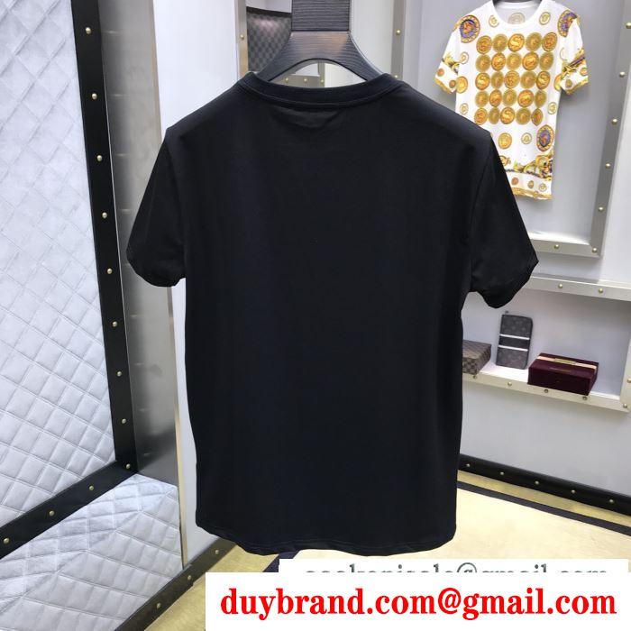 2019春夏トレンドmàu sắc  半袖Tシャツ  ヴェルサーチ VERSA スタイルアップ見えなシンプル