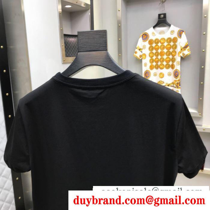 2019春夏トレンドmàu sắc  半袖Tシャツ  ヴェルサーチ VERSA スタイルアップ見えなシンプル
