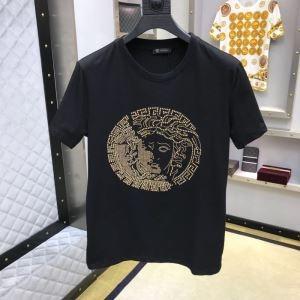 2019 Xu hướng mùa xuân / mùa hè màu tay áo ngắn T -Shirt Versace Versa Style Up Up Simple_ Versace Versa_ Thương hiệu giá rẻ 