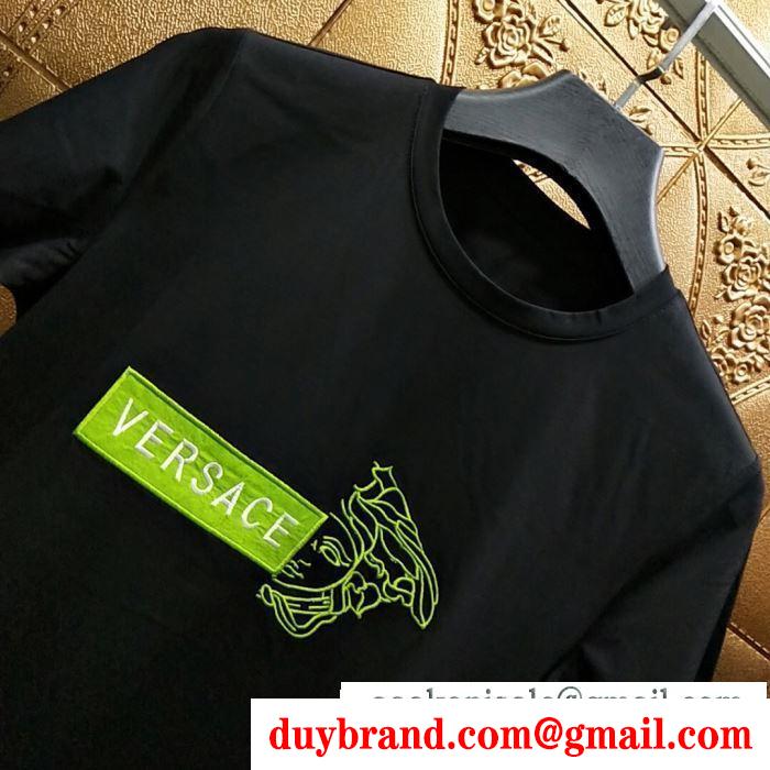 2019春夏流行する  ヴェルサーチ VERSA   リラックスした雰囲気に  半袖Tシャツ ファッションに新しい色