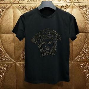 Kiểm tra đầu mùa xuân / mùa hè Versace Versa Sleeve T -shirt _ Versace Versa_ Thương hiệu giá rẻ 