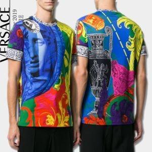 2019 Xu hướng mùa xuân / mùa hè màu tay áo ngắn T -Shirt Versace Versa Style Up Up Simple_ Versace Versa_ Thương hiệu giá rẻ 