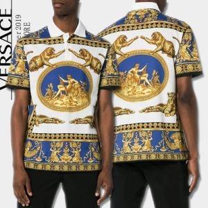 Kiểm tra đầu mùa xuân / mùa hè Versace Versa Sleeve T -shirt _ Versace Versa_ Thương hiệu giá rẻ 