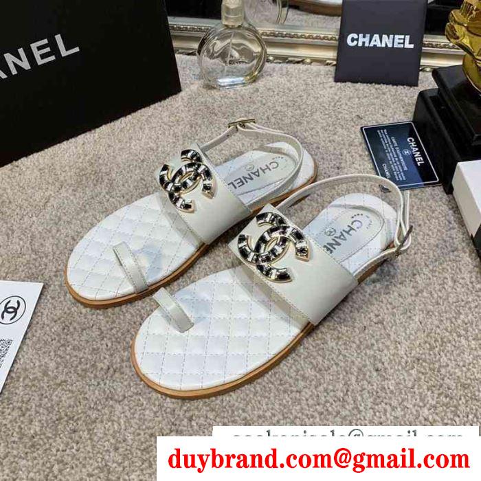  レディース サンダル 今季で一番流行っているアイテム コピー chanel matelasse マトラッセ ホワイト 最低価格