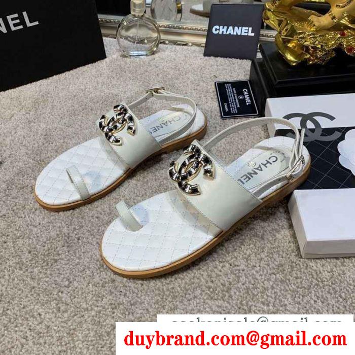  レディース サンダル 今季で一番流行っているアイテム コピー chanel matelasse マトラッセ ホワイト 最低価格
