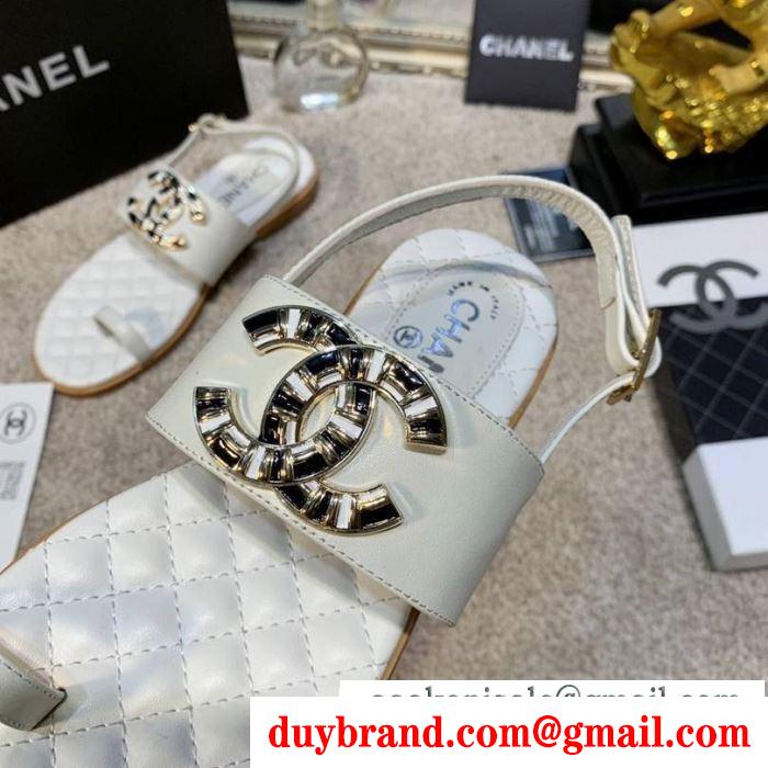  レディース サンダル 今季で一番流行っているアイテム コピー chanel matelasse マトラッセ ホワイト 最低価格