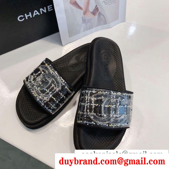 スリッパ 3色可選 2019春夏に人気のトレンド新作 これからの季節、大活躍  chanel