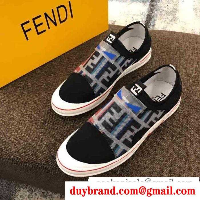 キレイ色チェック春夏 先取り！2019年春夏トレンド フェンディ fendi ランニングシューズ 2色可選