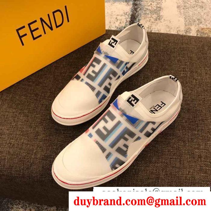 キレイ色チェック春夏 先取り！2019年春夏トレンド フェンディ fendi ランニングシューズ 2色可選