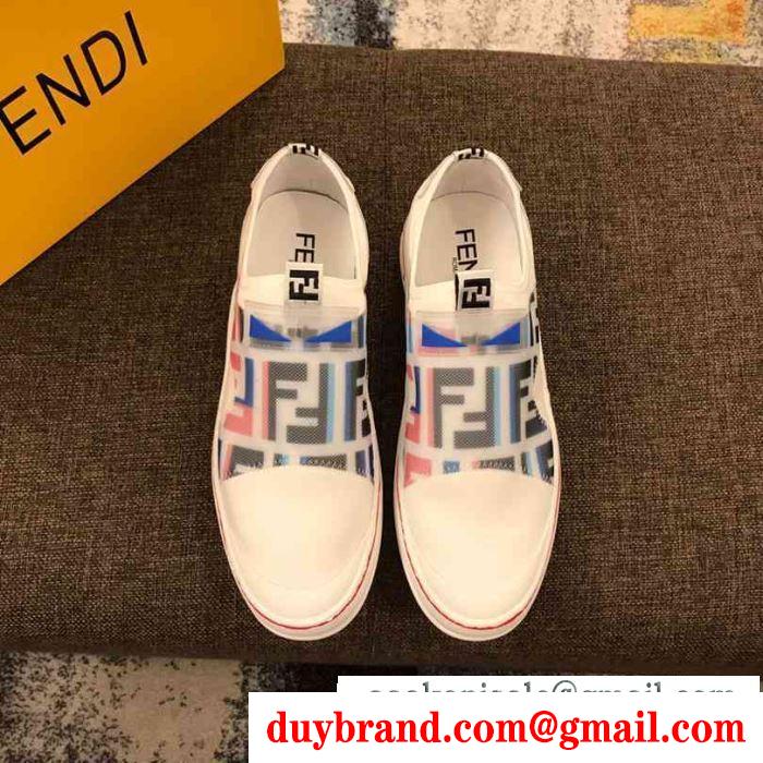 キレイ色チェック春夏 先取り！2019年春夏トレンド フェンディ fendi ランニングシューズ 2色可選