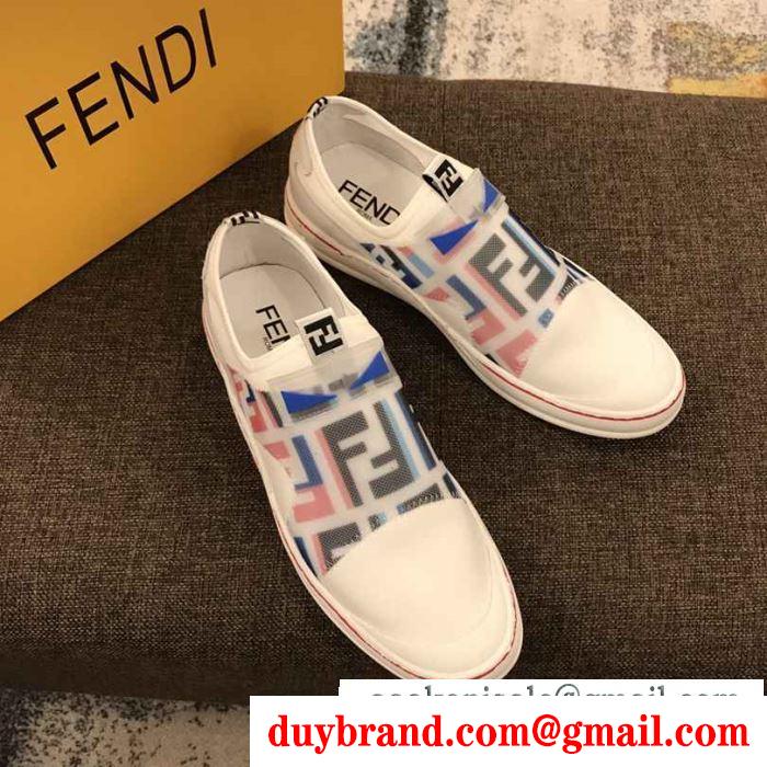 キレイ色チェック春夏 先取り！2019年春夏トレンド フェンディ fendi ランニングシューズ 2色可選