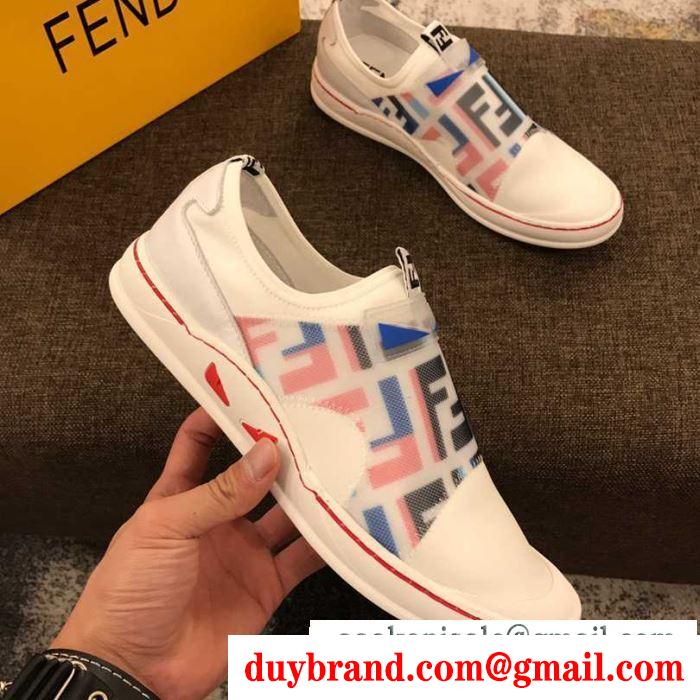 キレイ色チェック春夏 先取り！2019年春夏トレンド フェンディ fendi ランニングシューズ 2色可選
