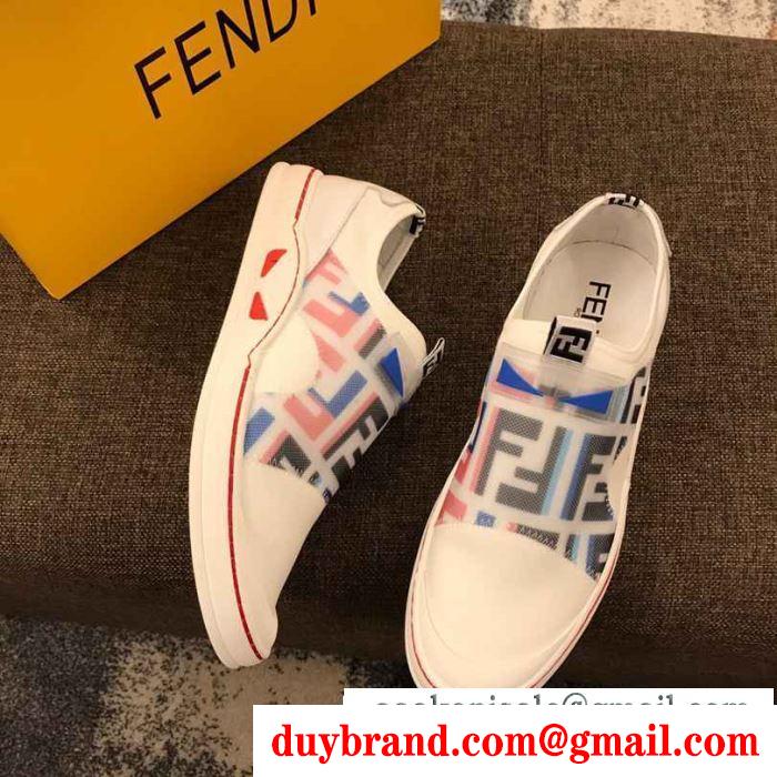 キレイ色チェック春夏 先取り！2019年春夏トレンド フェンディ fendi ランニングシューズ 2色可選