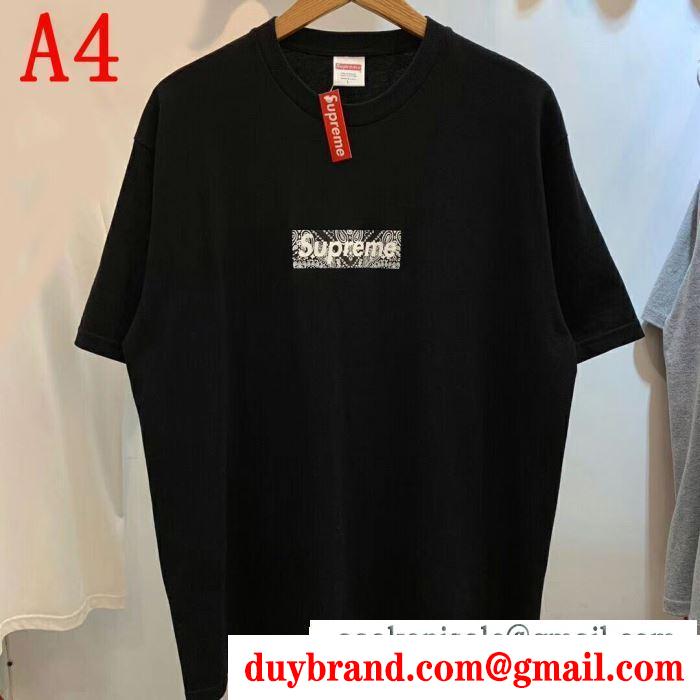 夏の注目2019ブランド新作 2019 box supreme 01fw paisley box logo tee シャツ/半袖 4色可選