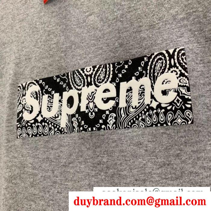 夏の注目2019ブランド新作 2019 box supreme 01fw paisley box logo tee シャツ/半袖 4色可選