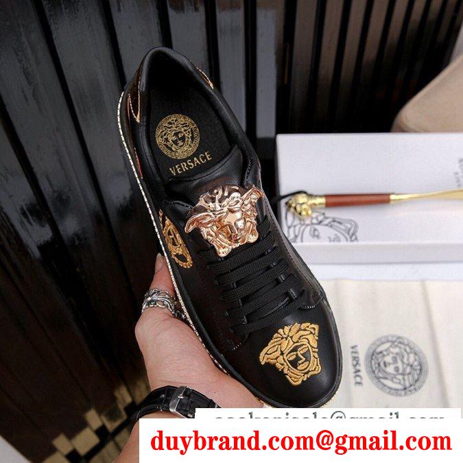 2色可選 カジュアルシューズ ヴェルサーチ versace 2019春夏トレンドmàu sắc 着回し力抜群のシンプル