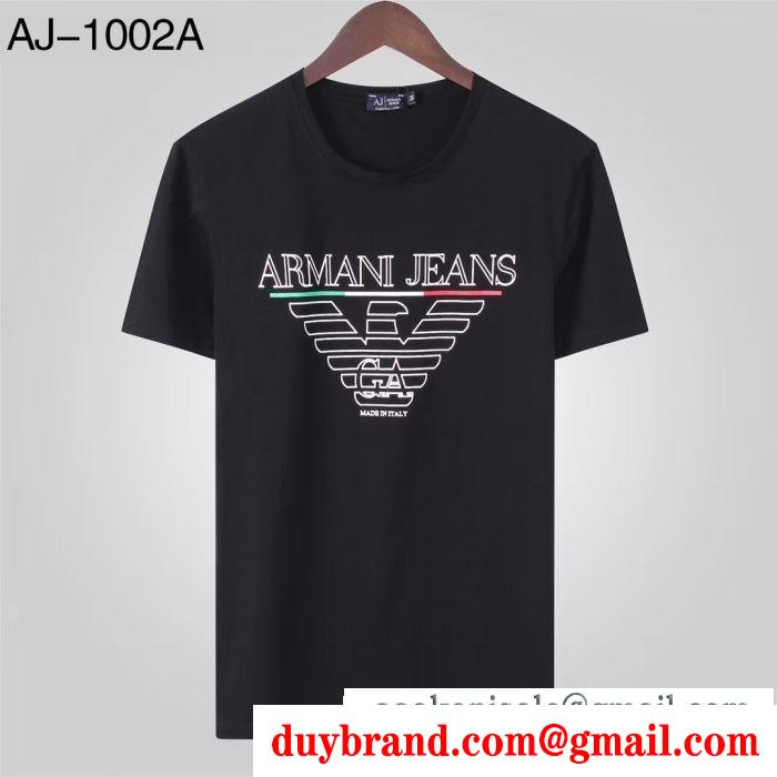 多色可選 2019年トレンド情報  アルマーニ シンプルなデザイン ARMANI 春夏欠かせない定番アイテム 半袖Tシャツ 今すぐ買えちゃう！新着