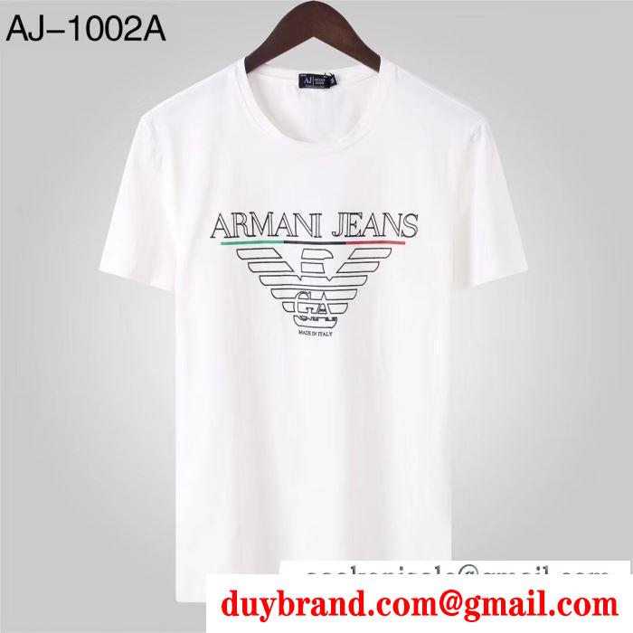 多色可選 2019年トレンド情報  アルマーニ シンプルなデザイン ARMANI 春夏欠かせない定番アイテム 半袖Tシャツ 今すぐ買えちゃう！新着