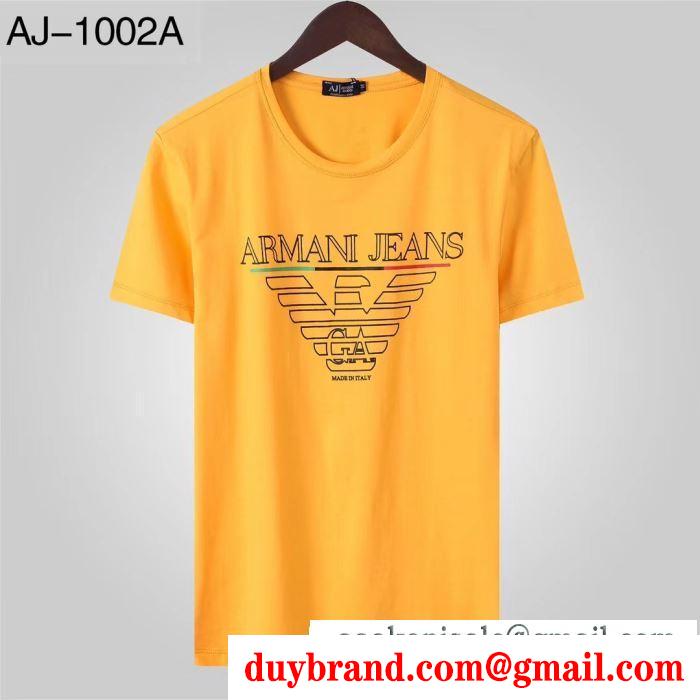 多色可選 2019年トレンド情報  アルマーニ シンプルなデザイン ARMANI 春夏欠かせない定番アイテム 半袖Tシャツ 今すぐ買えちゃう！新着