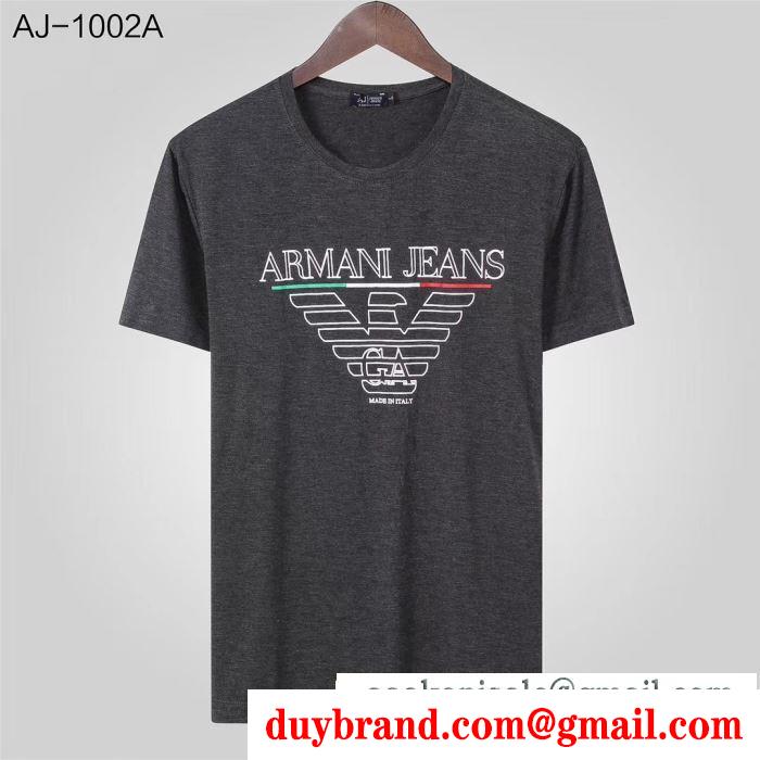 多色可選 2019年トレンド情報  アルマーニ シンプルなデザイン ARMANI 春夏欠かせない定番アイテム 半袖Tシャツ 今すぐ買えちゃう！新着