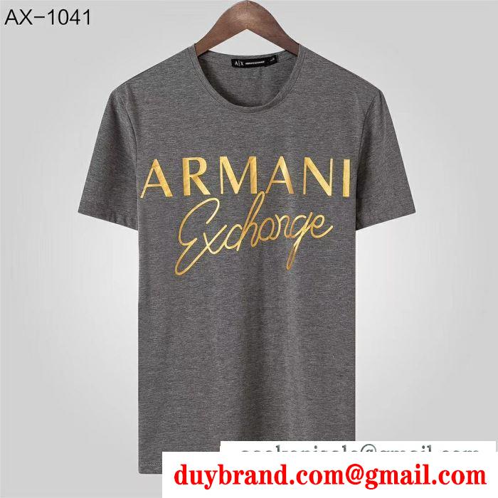 多色可選 トレンドを取り入れておしゃれの アルマーニ 2019ss先どりトレンド ARMANI ファッションに新しい色 半袖Tシャツ 新作モデル