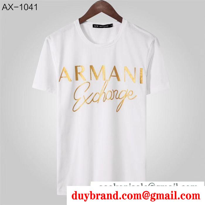 多色可選 トレンドを取り入れておしゃれの アルマーニ 2019ss先どりトレンド ARMANI ファッションに新しい色 半袖Tシャツ 新作モデル