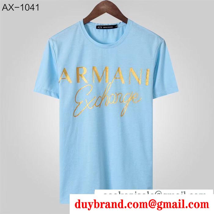 多色可選 トレンドを取り入れておしゃれの アルマーニ 2019ss先どりトレンド ARMANI ファッションに新しい色 半袖Tシャツ 新作モデル