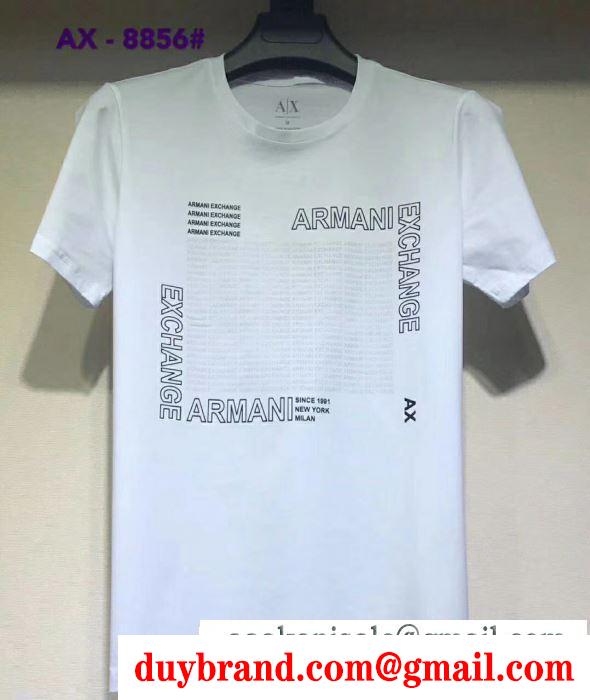 半袖Tシャツ 2019春夏の必須アイテム アルマーニ ブランドスタイルが継続的に人気 ARMANI リラックスした雰囲気に 多色可選