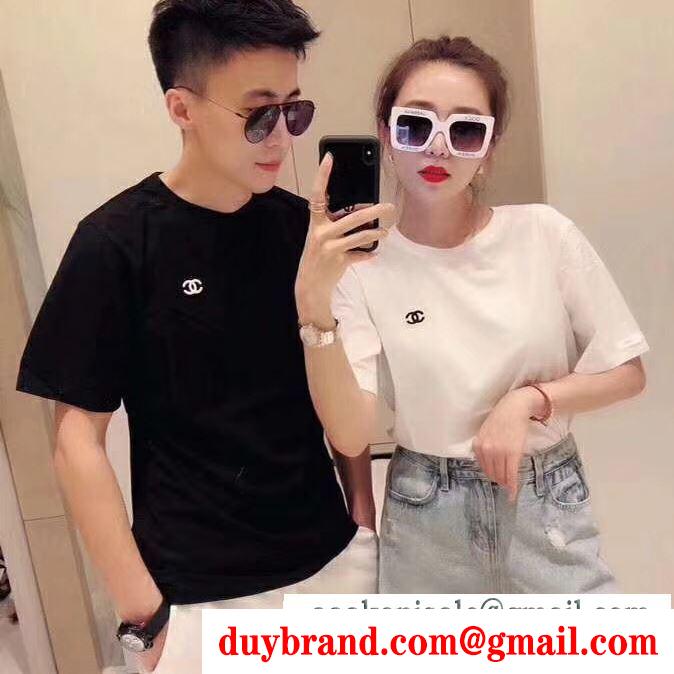 2色可選 最新トレンド2019年春夏コレクション  chanel 大人買い必須なこの春夏 半袖tシャツ 夏に絶対使える限定的 